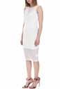 GUESS-Γυναικείο midi αμάνικο φόρεμα Guess λευκό